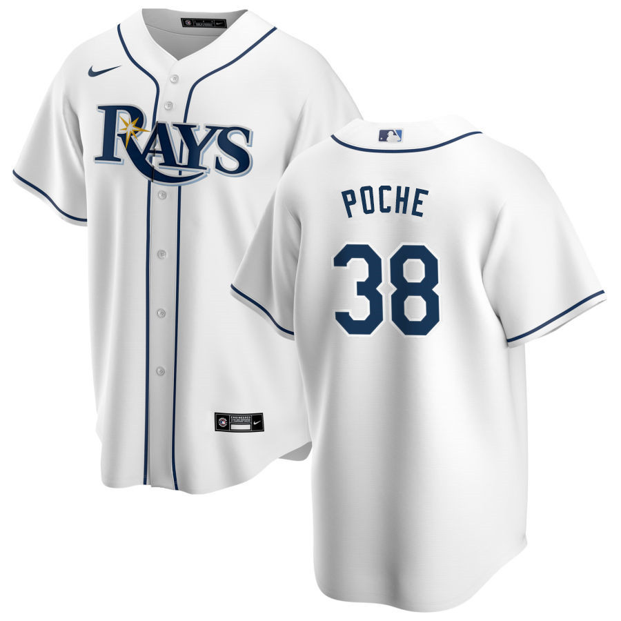 Nike Men #38 Colin Poche Tampa Bay Rays Baseball Jerseys Sale-White